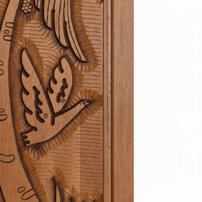 Porta Externa de Madeira Cedro Alagoano Entalhada | Ref 100 | Com Selador