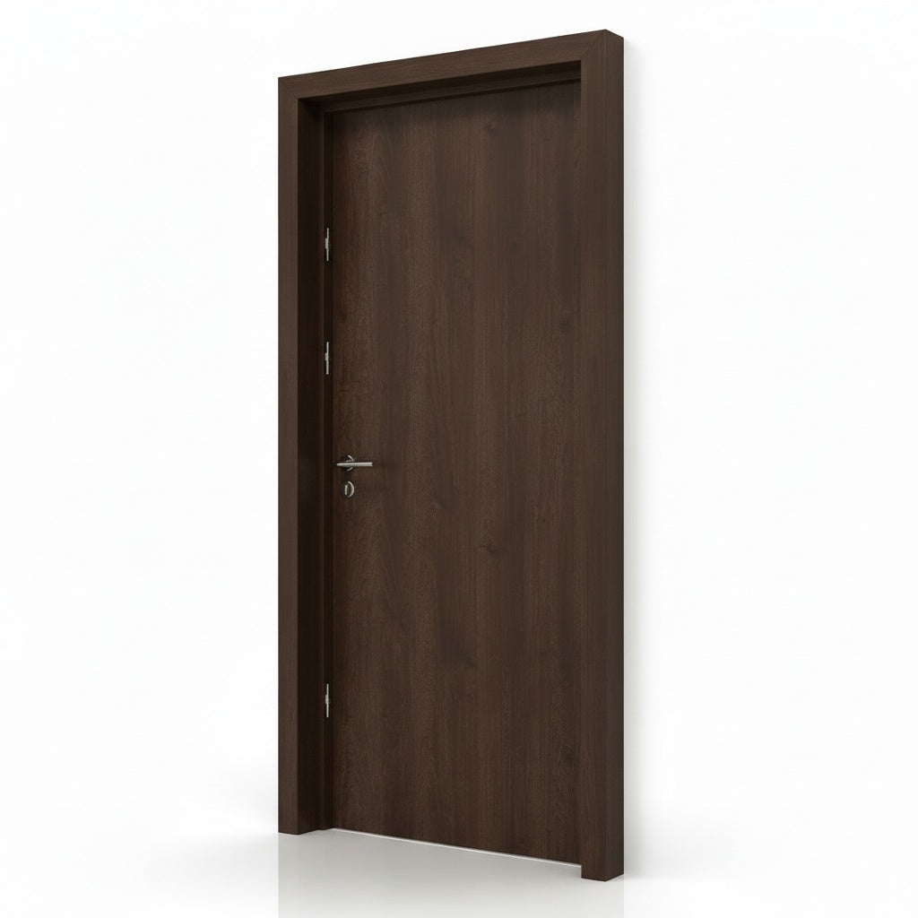 Kit Porta Pronta Interna de Madeira Imbuia | Regulável 3 CM