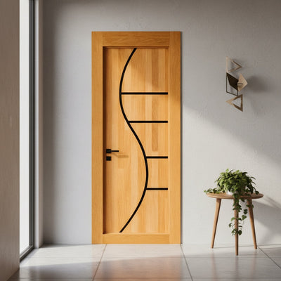 Porta Externa de Madeira Eucalipto Fingada | Ref 96 | Com Selador