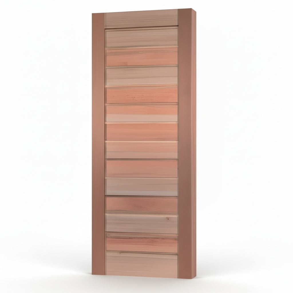 Porta Externa de Madeira Eucalipto Fingada | Ref 35 | Natural