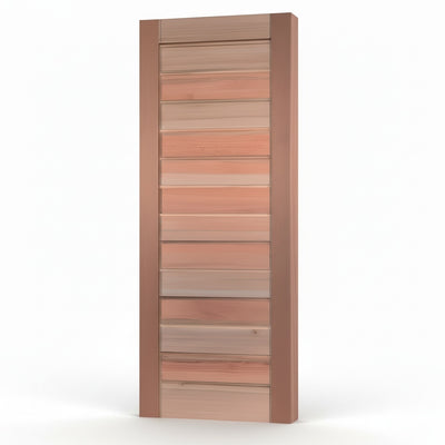 Porta Externa de Madeira Eucalipto Fingada | Ref 35 | Natural