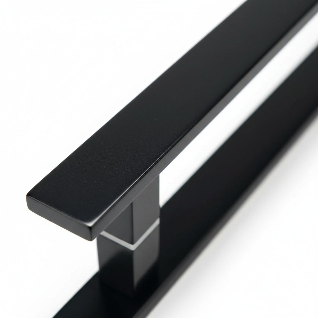 Puxador Quadrado Tipo H para Porta | Inox Preto Fosco