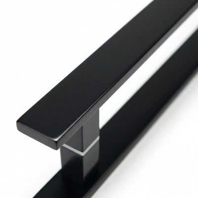 Puxador Quadrado Tipo H para Porta | Inox Preto Fosco