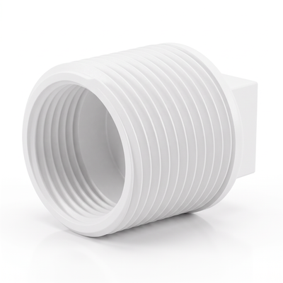 Plug roscável Plastilit, com rosca externa para encaixe na conexão.