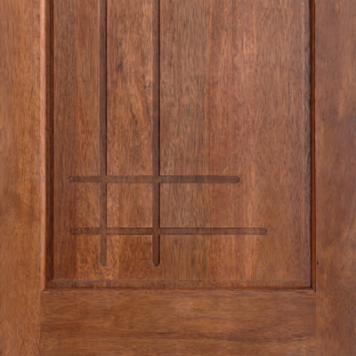 Acabamento da porta externa de Cedro Alagoano com selador Ref. 94, evidenciando a madeira.