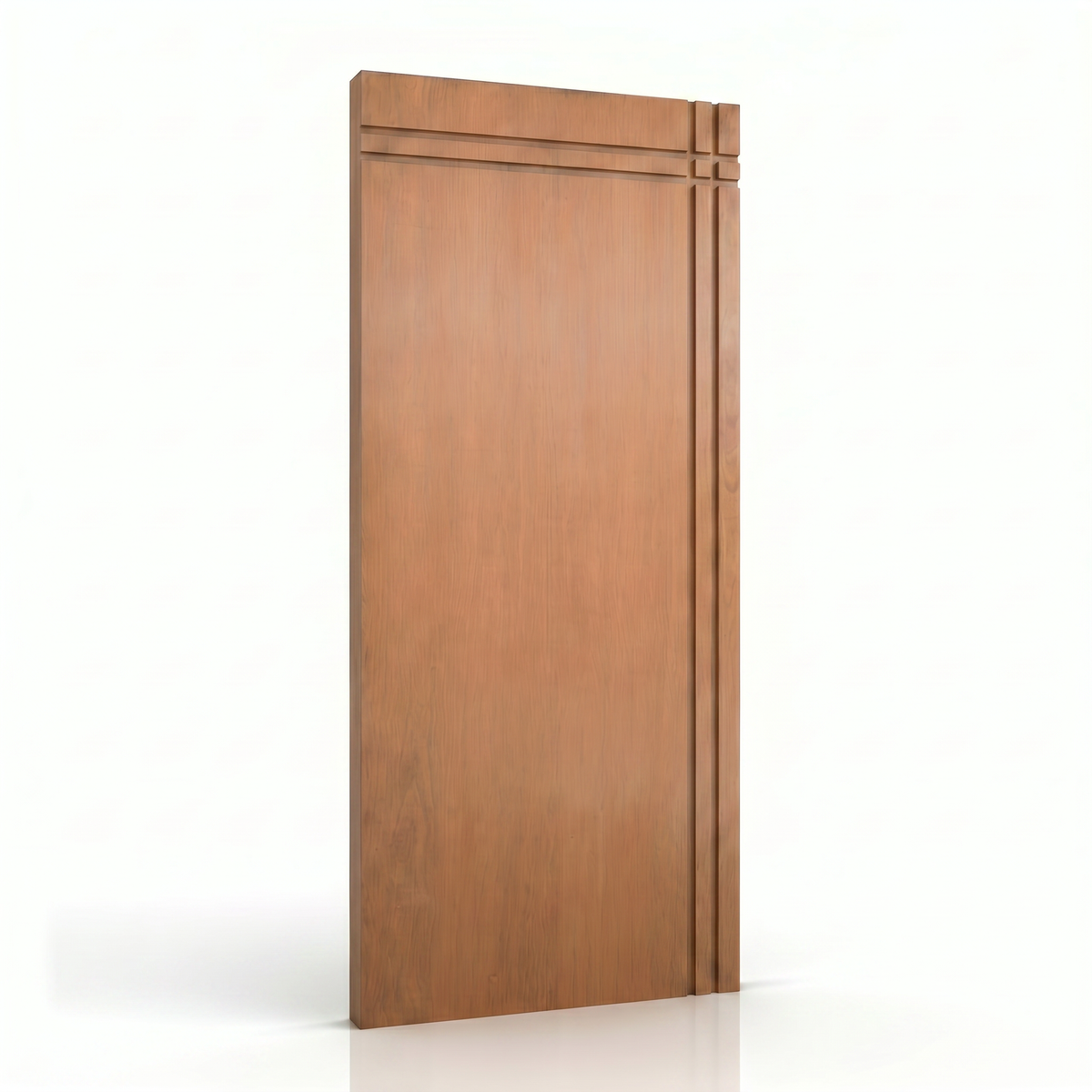 Porta Corupixá Friso 13, detalhe dos frisos e acabamento da madeira para ambientes internos.