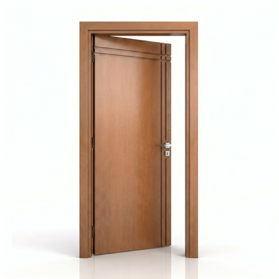 Porta interna de madeira Corupixá Friso 13, detalhe da composição e linhas do modelo.