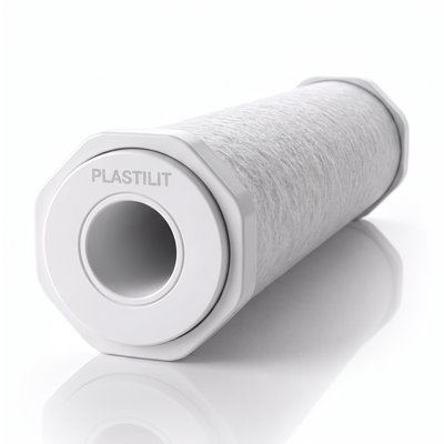 Refil para filtro de caixa-d’água Plastilit, para renovar o elemento interno do equipamento.