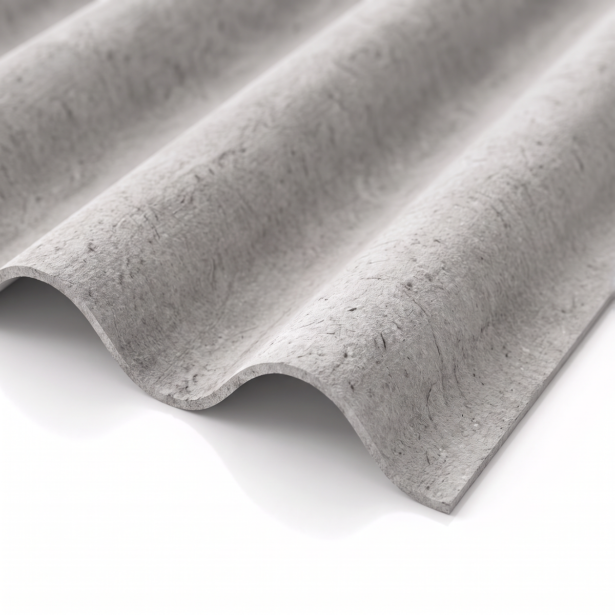 Telha de fibrocimento Isdralit 4 mm em vista frontal, destacando a geometria uniforme do perfil ondulado