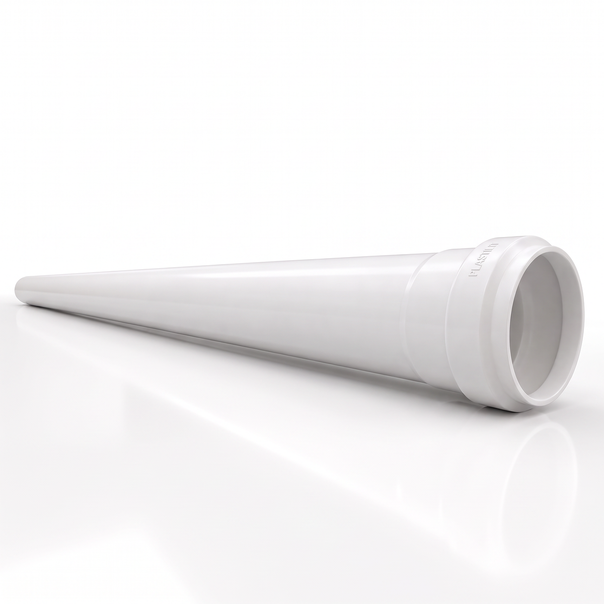 Tubo para esgoto Plastilit, para compor os trechos da rede predial de esgoto.